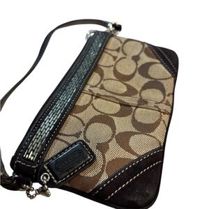 Coach Brown Wristlet